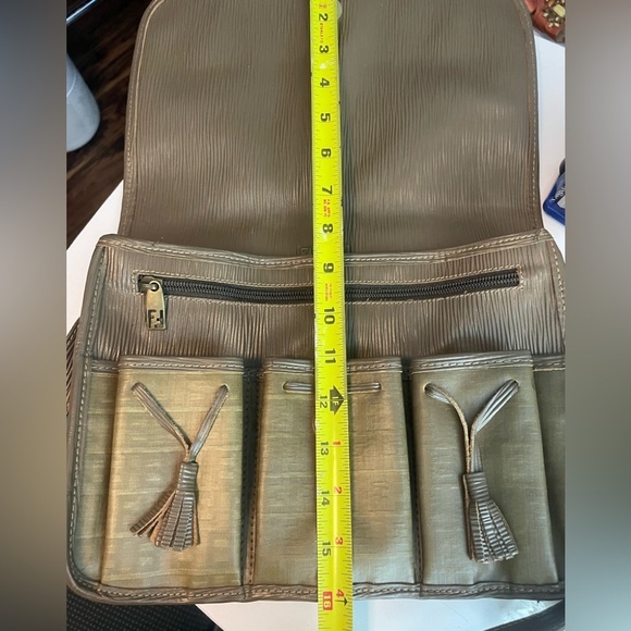VINTAGE FENDI Zucchino Brown Monogram Coated Canvas Shoulder Messenger Bag - Picture 9 of 15